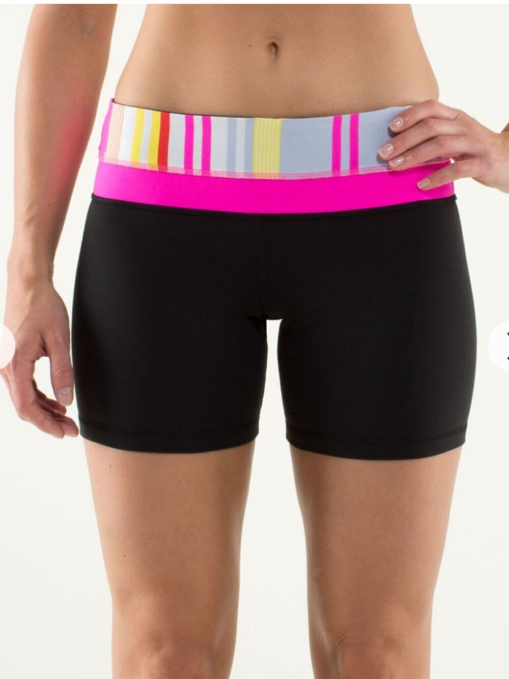 LULULEMON Black Run Fast Track Short Groovy Stripe Multi 8